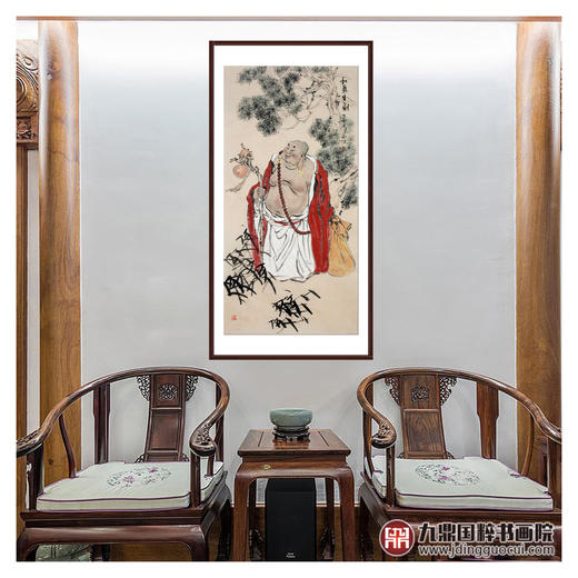 杨西沐《和气生财》68*138cm 人物竖幅作品 茶室/客厅挂画 商品图3