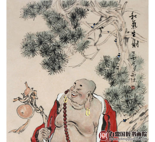 杨西沐《和气生财》68*138cm 人物竖幅作品 茶室/客厅挂画 商品图4