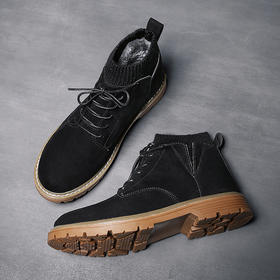 WFK爆款羊毛线袜子口马丁靴加绒保暖棉鞋QB-9025