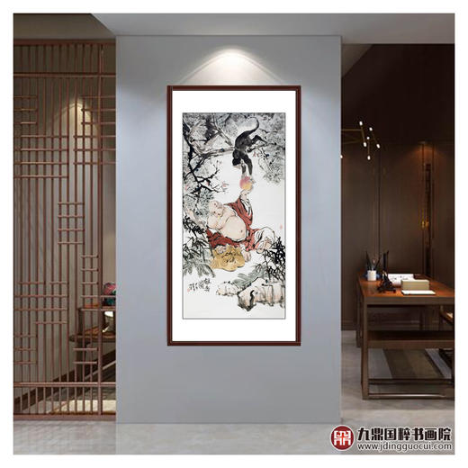 杨西沐《献寿图》68*138cm 人物竖幅作品 茶室/客厅挂画 商品图2