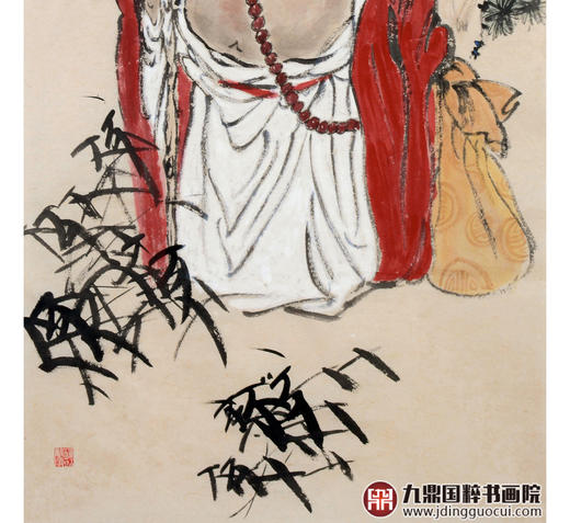 杨西沐《和气生财》68*138cm 人物竖幅作品 茶室/客厅挂画 商品图5