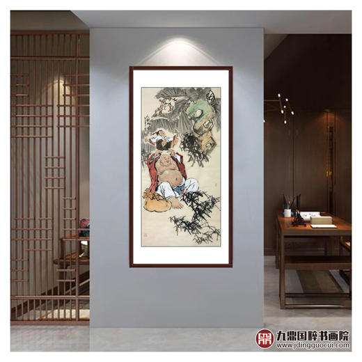 杨西沐《人财两旺》68*138cm 人物竖幅作品 茶室/客厅挂画 商品图2