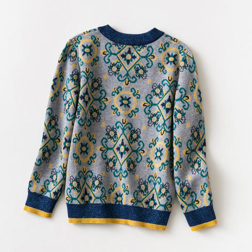 男童V领提花毛衫 商品图1