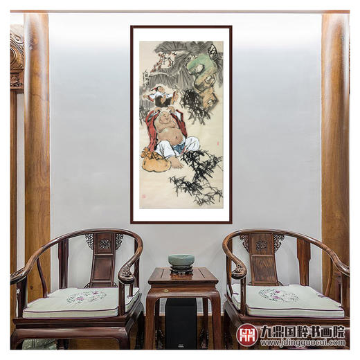 杨西沐《人财两旺》68*138cm 人物竖幅作品 茶室/客厅挂画 商品图3