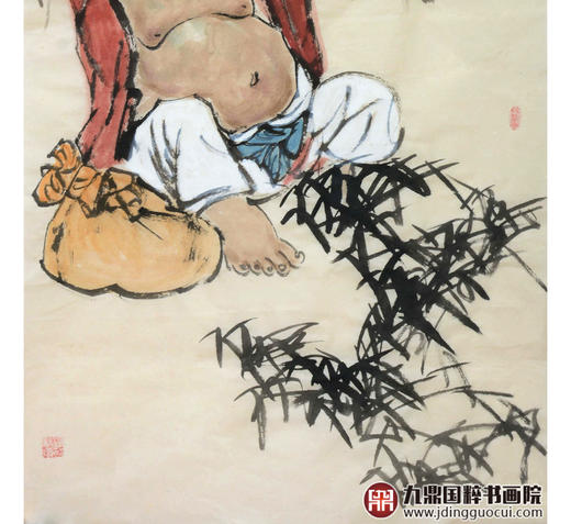 杨西沐《人财两旺》68*138cm 人物竖幅作品 茶室/客厅挂画 商品图5