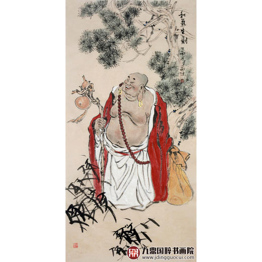 杨西沐《和气生财》68*138cm 人物竖幅作品 茶室/客厅挂画 商品图1