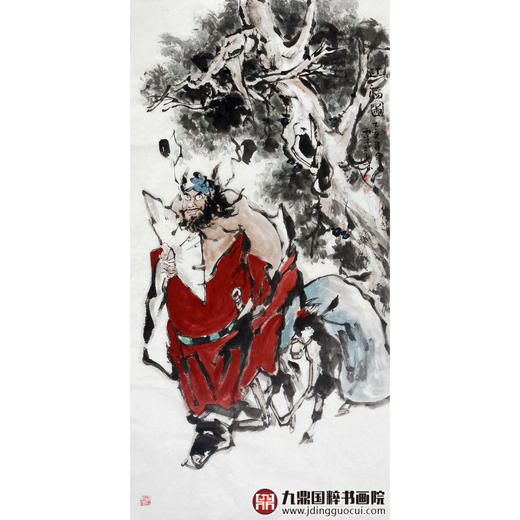 杨西沐《迎福图》68*138cm 人物竖幅作品 玄关挂画 商品图1