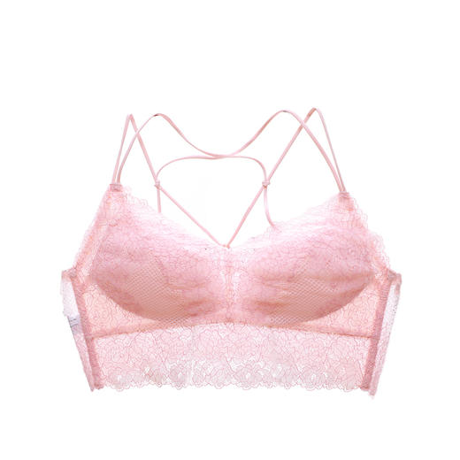 雅黛丽内衣女士蕾丝杯面亲肤舒适无钢圈抹胸式交叉美背文胸胸罩DYW0617 商品图1
