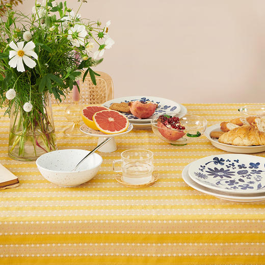 方桌布餐桌布艺复古立体条纹桌布 商品图2