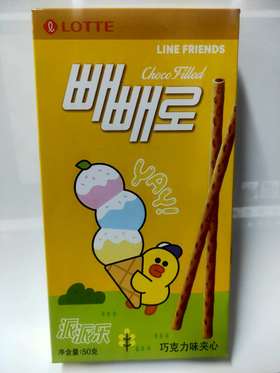 乐天派派乐巧克力味夹心饼干棒（饼干）50g