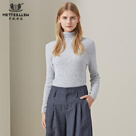 羊绒世家2020年早春新品女士高领100%山羊绒衫时尚抽条修身毛衣