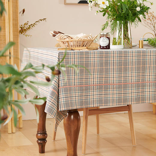 餐桌布艺格纹方桌布 商品图3