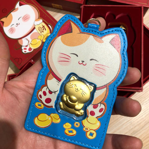 周大福日本限定999足金招财猫御守粉色开运转运卡包卡夹包包挂饰 商品图3
