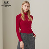羊绒世家2020年早春新品女士高领100%山羊绒衫时尚抽条修身毛衣 商品缩略图1