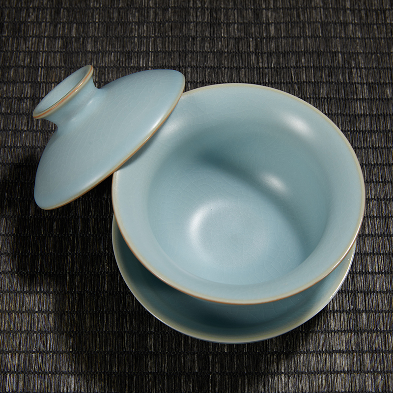 言凡丨天青汝窑盖碗器型雅致120ml