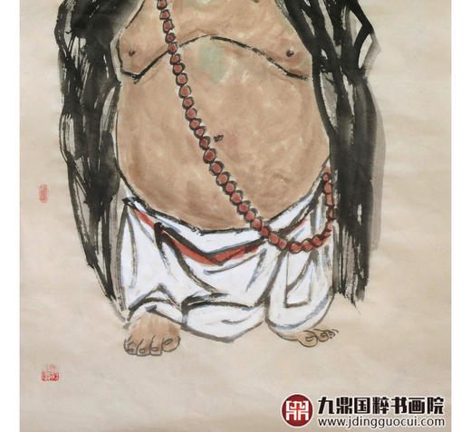 杨西沐《和气生财》68*138cm 人物竖幅作品 茶室/客厅挂画 商品图5