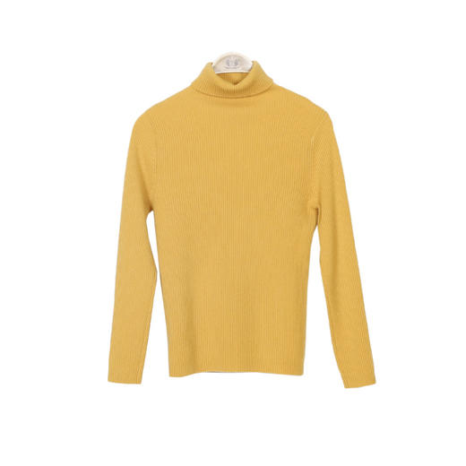 羊绒世家2020年早春新品女士高领100%山羊绒衫时尚抽条修身毛衣 商品图11