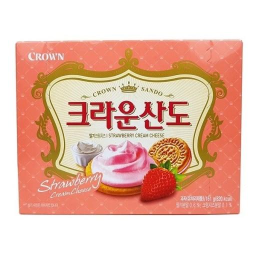 可丽安山多草莓夹心饼干161g크라운산도딸기크림치즈161g 商品图0