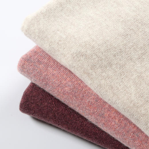 羊绒世家2020年早春新品女士半高领100%山羊绒衫时尚提花拼接毛衣 商品图6