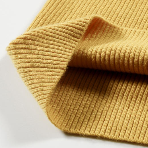 羊绒世家2020年早春新品女士高领100%山羊绒衫时尚抽条修身毛衣 商品图9