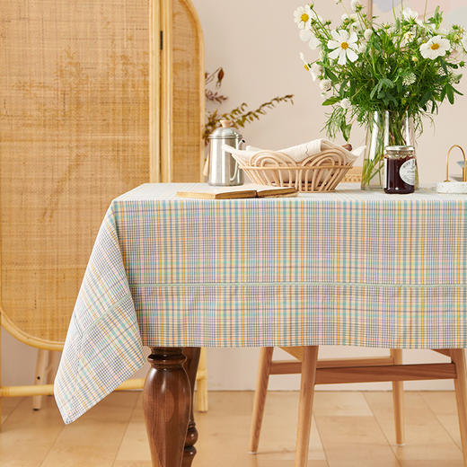 餐桌布艺格纹方桌布 商品图1