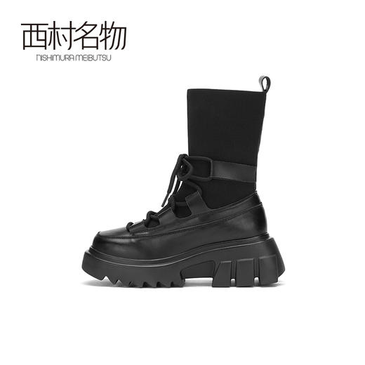 西村名物2020冬季新款马丁靴女系带英伦风厚底显瘦时尚短靴T20DC41711 商品图2