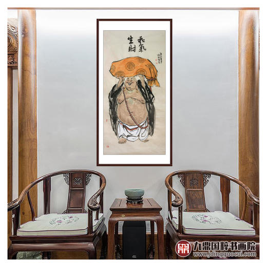 杨西沐《和气生财》68*138cm 人物竖幅作品 茶室/客厅挂画 商品图3