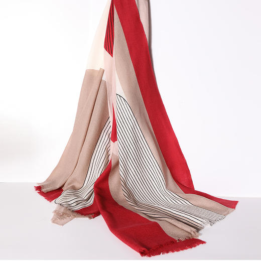 【金三塔】时尚印花100%羊毛披肩 商品图4