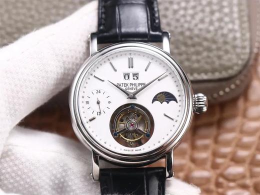 AX百达fei丽大日历GMT陀飞轮腕表，直径42mm，厚度12.5mm，男士腕表，皮表带，手动陀飞轮机芯，透底 商品图0