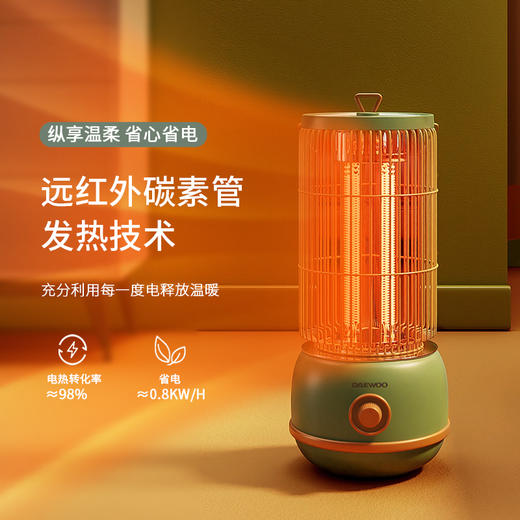 daewoo大宇取暖器家用节能碳纤维电暖器烤火炉速热远红外小太阳 商品图0