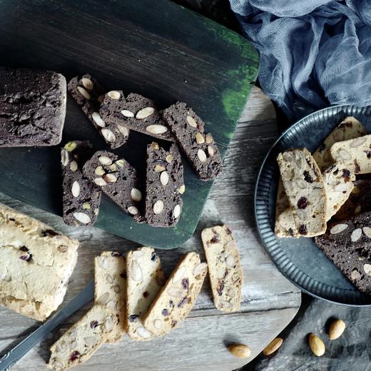 【4月7日开始陆续发货】【意式坚果脆饼】260g｜经典原味×醇厚可可 双拼风味｜蔓越莓 x 杏仁 x 开心果 营养早餐搭档/下午茶轻奢享受/办公精致茶点-默认不配手提袋 商品图2