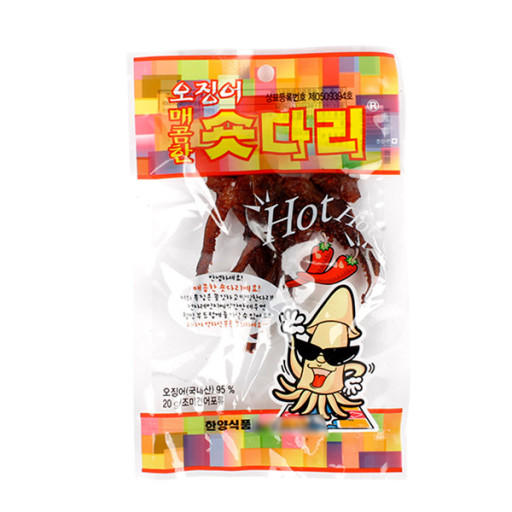 汉阳鱿鱼爪小腿辣味20g매운오징어숏다리20g 商品图0