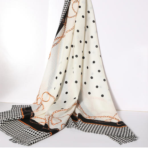 【金三塔】时尚印花100%羊毛披肩 商品图0