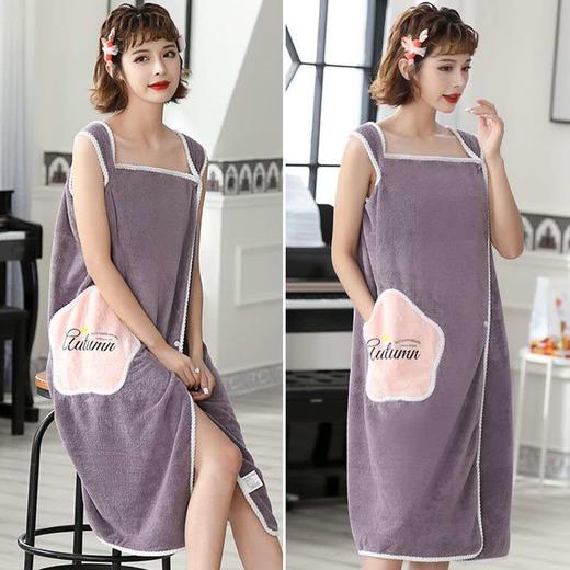 吸水能力堪比纸尿裤，柔软亲肤，享受云朵端的包裹浴巾女毛巾成人韩版可爱浴裙比纯棉吸水珊瑚绒速干七夕情人节 商品图2