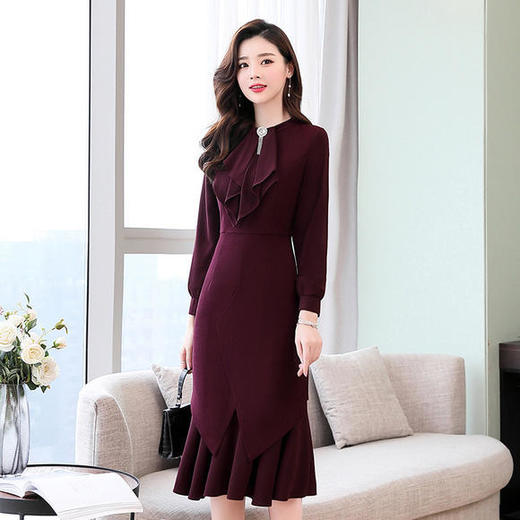 WZNH-MLJL8962新款气质修身中长款显瘦鱼尾裙 商品图2