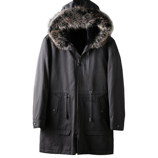 牛货 可脱内胆 冬季貉子毛领派克服棉衣皮草 M1735 商品图4