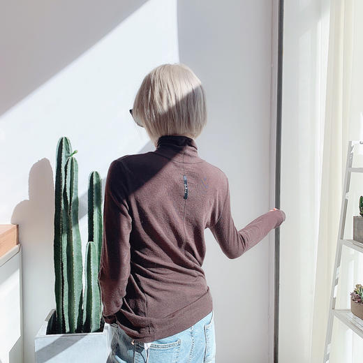 纯色堆堆领打底衫2020秋冬韩版百搭修身显瘦 商品图4