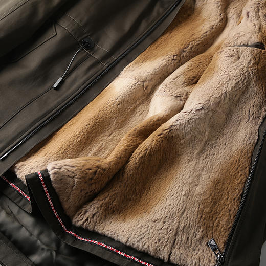 牛货 可脱内胆 冬季貉子毛领派克服棉衣皮草 M1735 商品图3