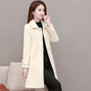 QYM-TYH-7065新款时尚优雅气质加厚中长款仿水貂绒毛呢大衣外套 商品缩略图1