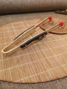 纯铜茶夹茶杯夹子 洗杯夹双用茶刀茶勺铜茶道六君子功夫茶具配件