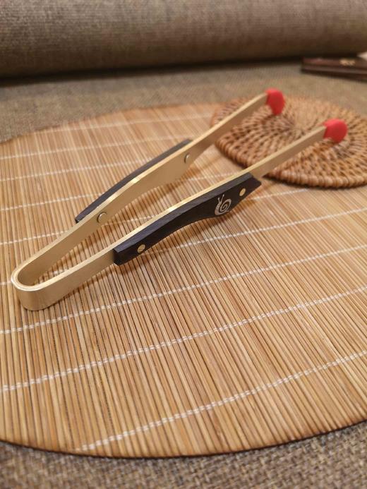 纯铜茶夹茶杯夹子 洗杯夹双用茶刀茶勺铜茶道六君子功夫茶具配件 商品图0