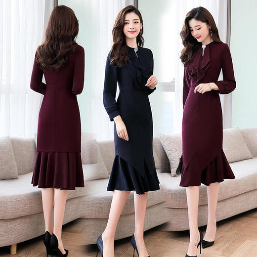 WZNH-MLJL8962新款气质修身中长款显瘦鱼尾裙 商品图0