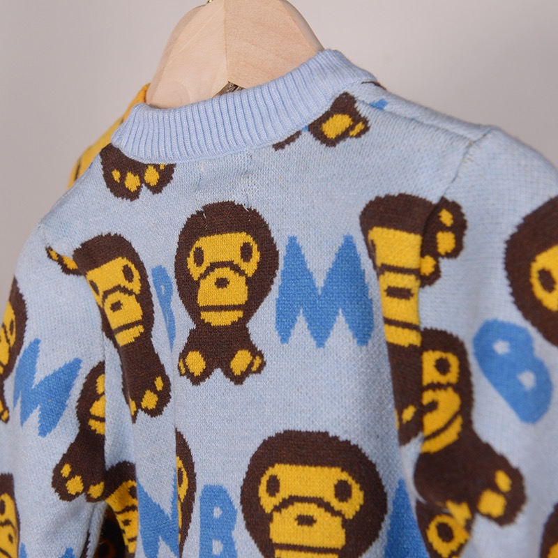 潮牌bape猿人头 满印猴针织打底毛衣 兔绒包芯纱加羊毛 巨柔软 不扎肉