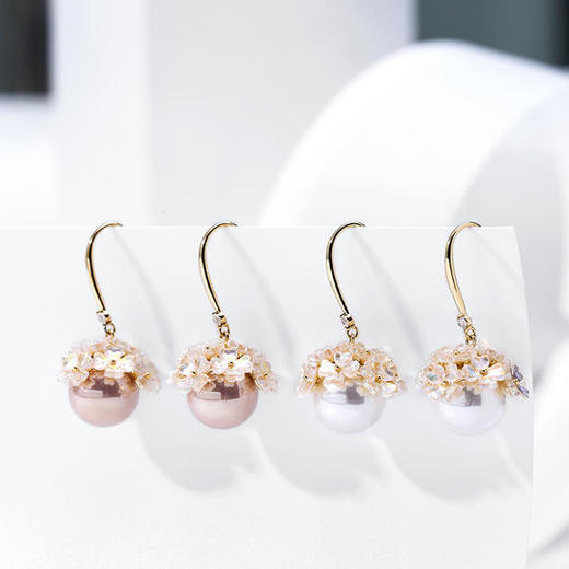 DLSP-H3780新款潮流时尚个性花朵仿珍珠耳环 商品图1