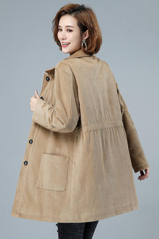 WZNH-HYK3056新款冬季加厚百搭中长款灯芯绒棉衣外套 商品图5