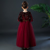 YZF-X0018儿童长款礼服裙加绒长袖公主裙长裙女童钢琴表演出服 商品缩略图4