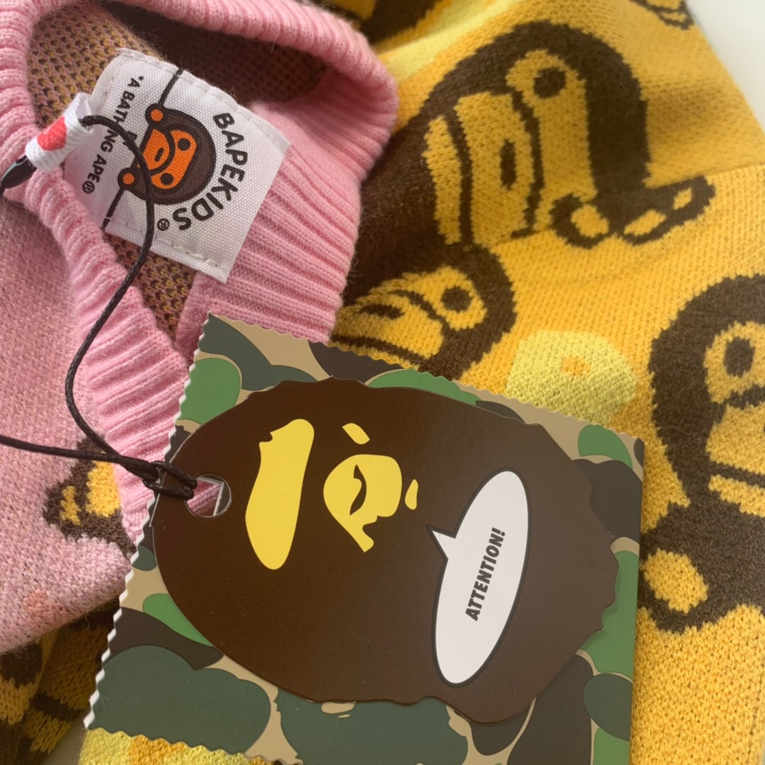 潮牌bape猿人头 满印猴针织打底毛衣 兔绒包芯纱加羊毛 巨柔软 不扎肉