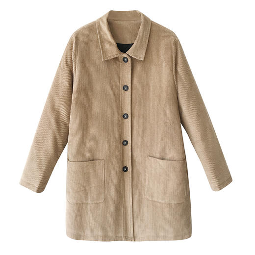 WZNH-HYK3056新款冬季加厚百搭中长款灯芯绒棉衣外套 商品图4