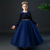 YZF-X0018儿童长款礼服裙加绒长袖公主裙长裙女童钢琴表演出服 商品缩略图0