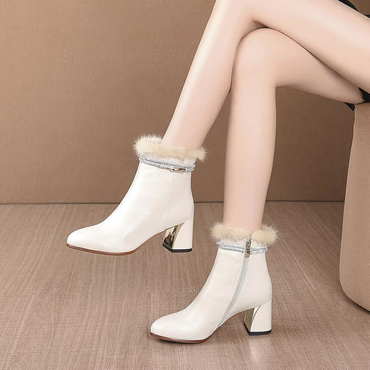 OLD-706冬季新款加绒真皮牛皮短靴 商品图1